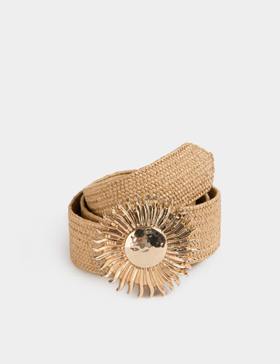 Wide belt beige women