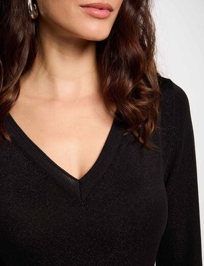 3/4-length sleeved t-shirt black women