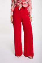Flowy wide-leg trousers red women