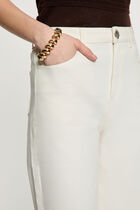 Wide-leg high-waisted cropped trousers white women