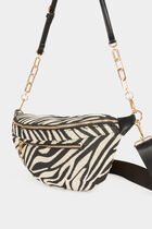 Sling bag zebra print ivory women