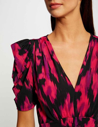 Short-sleeved t-shirt abstract print multicolored women