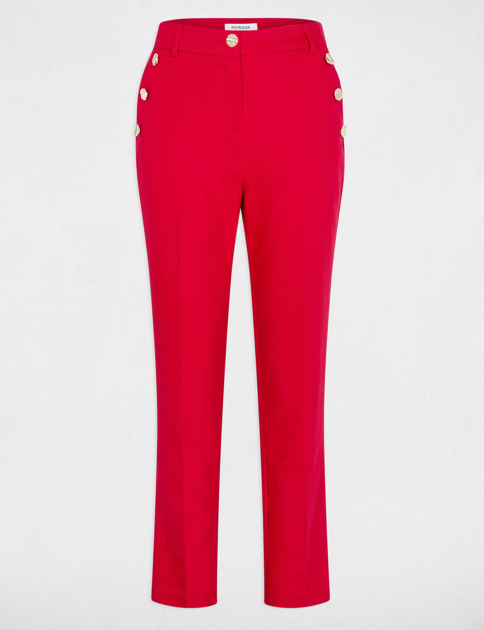 Cropped cigarette trousers red women