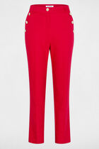 Cropped cigarette trousers red women
