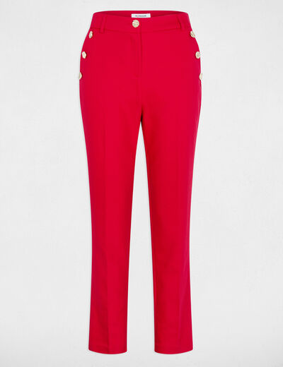 Cropped cigarette trousers red women