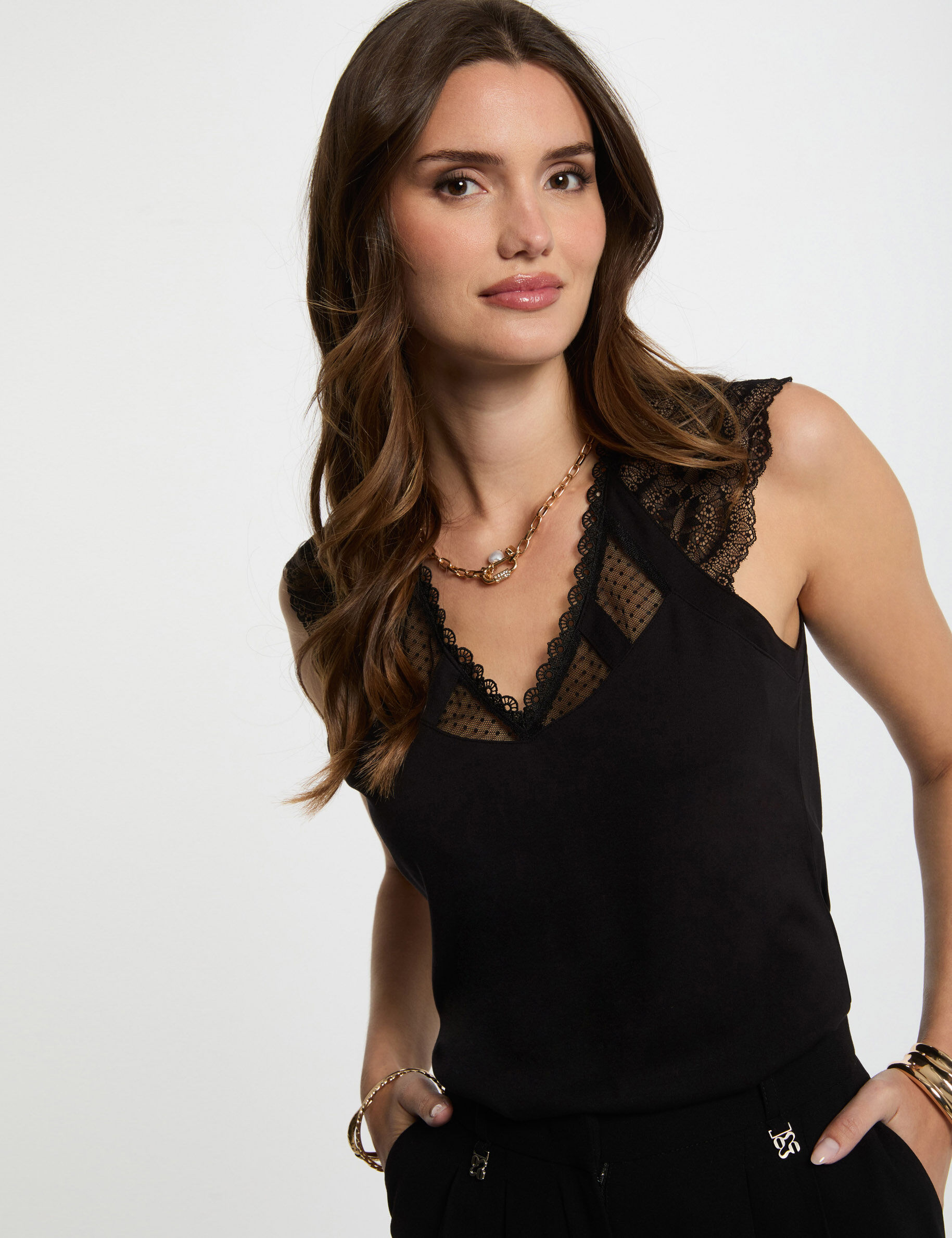 売れ筋商品|||モーガンレーン Tシャツ レディース トップス THIN STRAPS - Top - ivoire Tops and T-shirts Women | Morgan