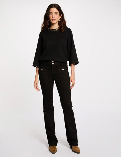 Bootcut jeans with flap pockets black women
