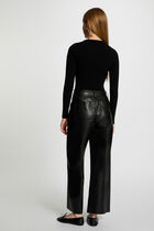 Ribbed jumper round neck black women