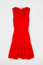 Knitted fitted dress bright red women