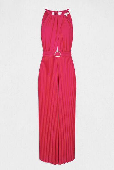 Wide leg pleated jumpsuit  ladies'