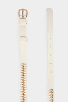 Braided chain belt white women
