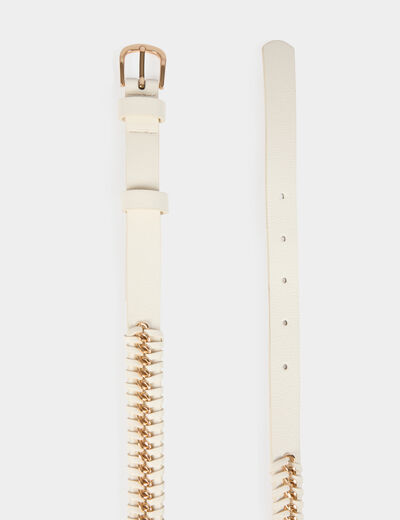 Braided chain belt white women