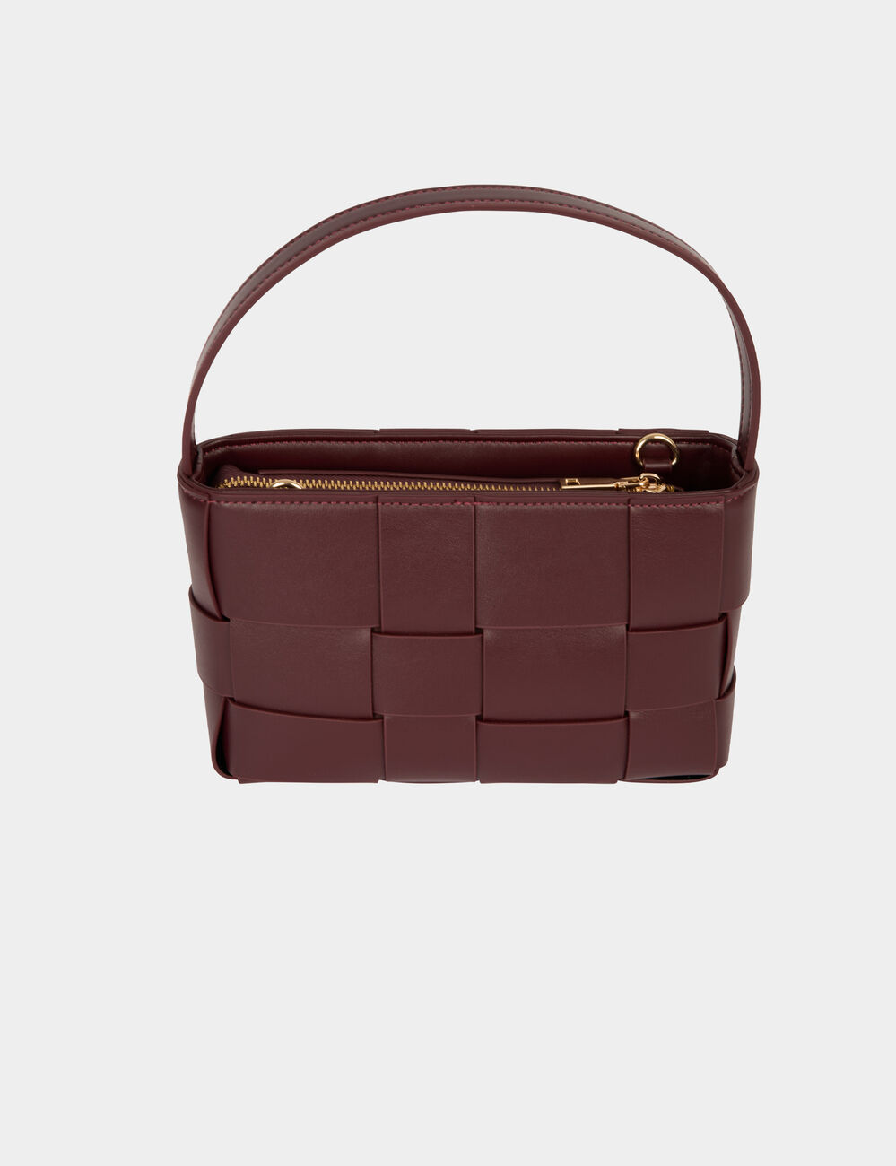 Woven faux leather bag bordeaux women