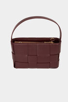 Woven faux leather bag bordeaux women