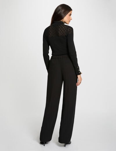 Flowy wide-leg trousers black women