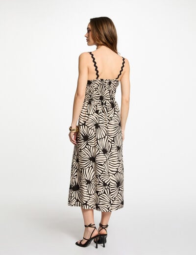 Printed straight midi dress multicolor women