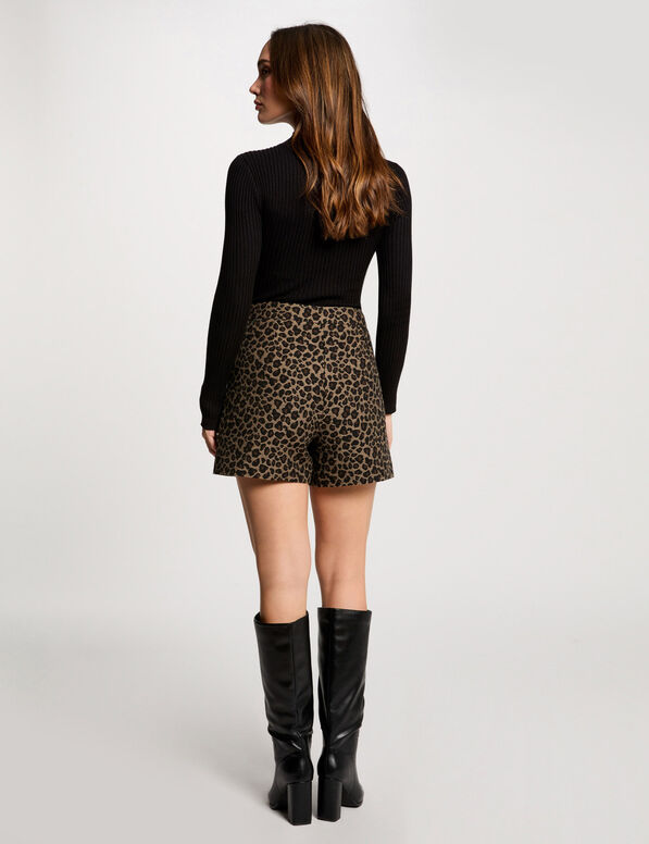 straight shorts leopard print multicolor women Straight shorts leopard print multicolor women