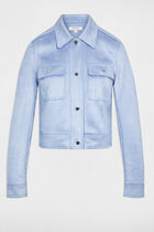 Fitted suede jacket lavender blue women