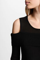 A-line mini knitted dress black women