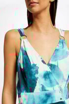 Printed maxi wrap dress multicolored women