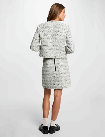 Short tweed skirt ivory women