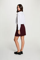 High-waisted short skirt plum women