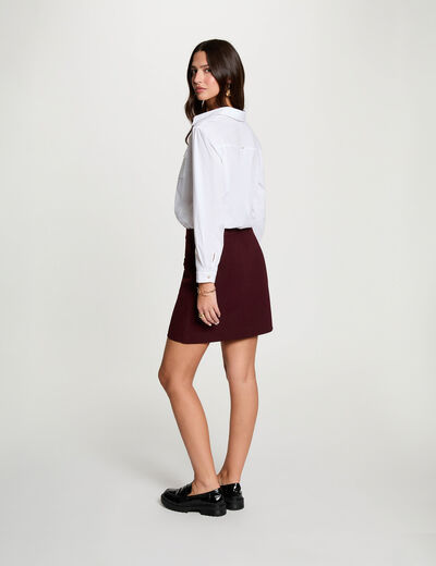 High-waisted short skirt plum women