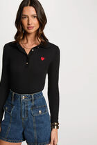 Long-sleeved polo black women