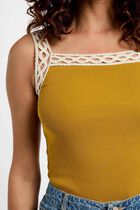 Sleeveless vest top mustard yellow women