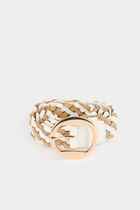 Braided belt with rhinestones white women