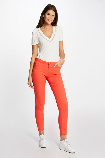 Low-waisted skinny jeans orange ladies'