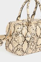 Bowler bag snake effect sand women