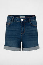 Straight denim shorts denim stone women
