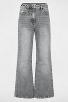 high waisted wide leg jeans denim snow grey women High-waisted wide-leg jeans denim snow grey women