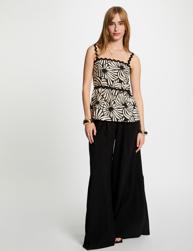 Printed top with straps multicolor women