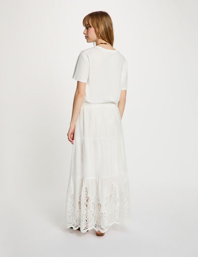 Maxi skirt lace detail white women
