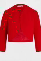 Straight jacket with 3/4-length sleeves red women