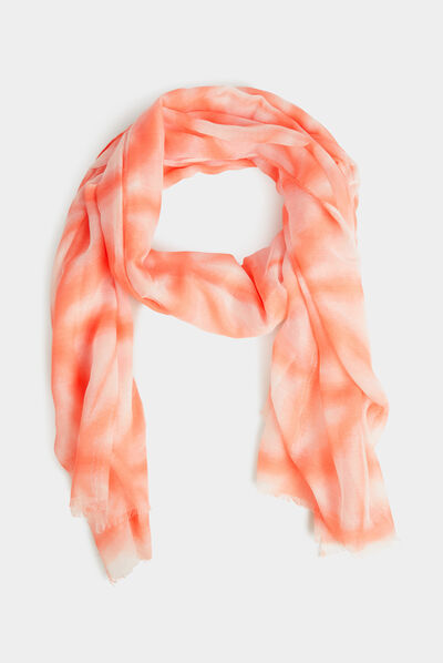 Scarf with tie and dye print  ladies'