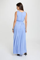 Long dress with v-neck blue women