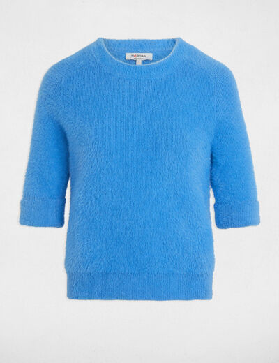 Short-sleeved jumper blue women