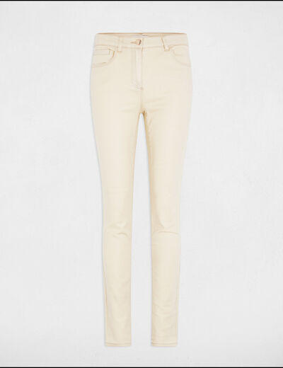 Iridescent slim jeans ivory women