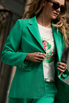 Loose blazer emerald green women