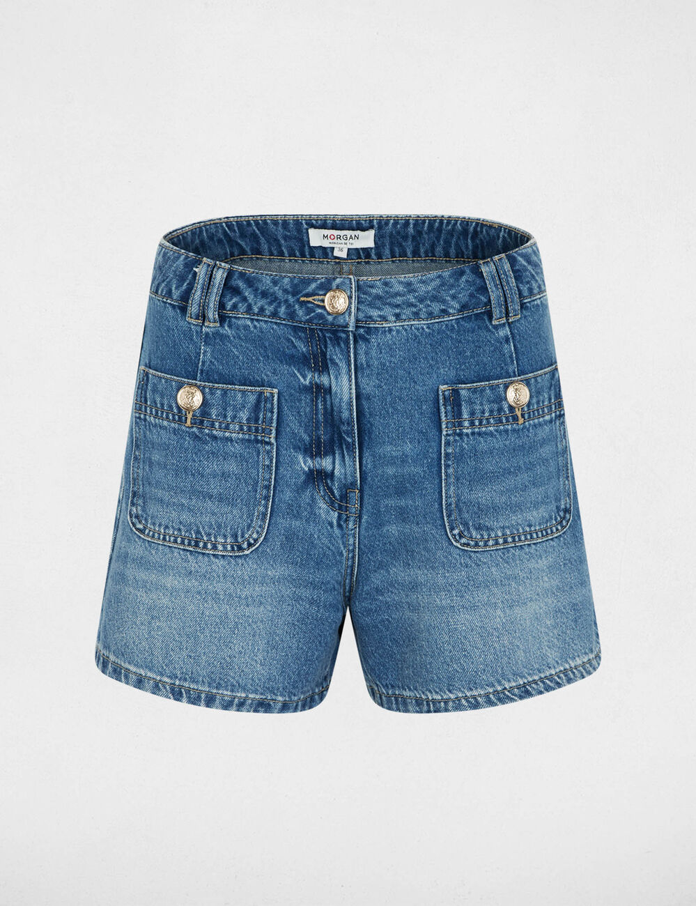 Slim denim shorts denim stone women