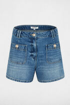 Slim denim shorts denim stone women