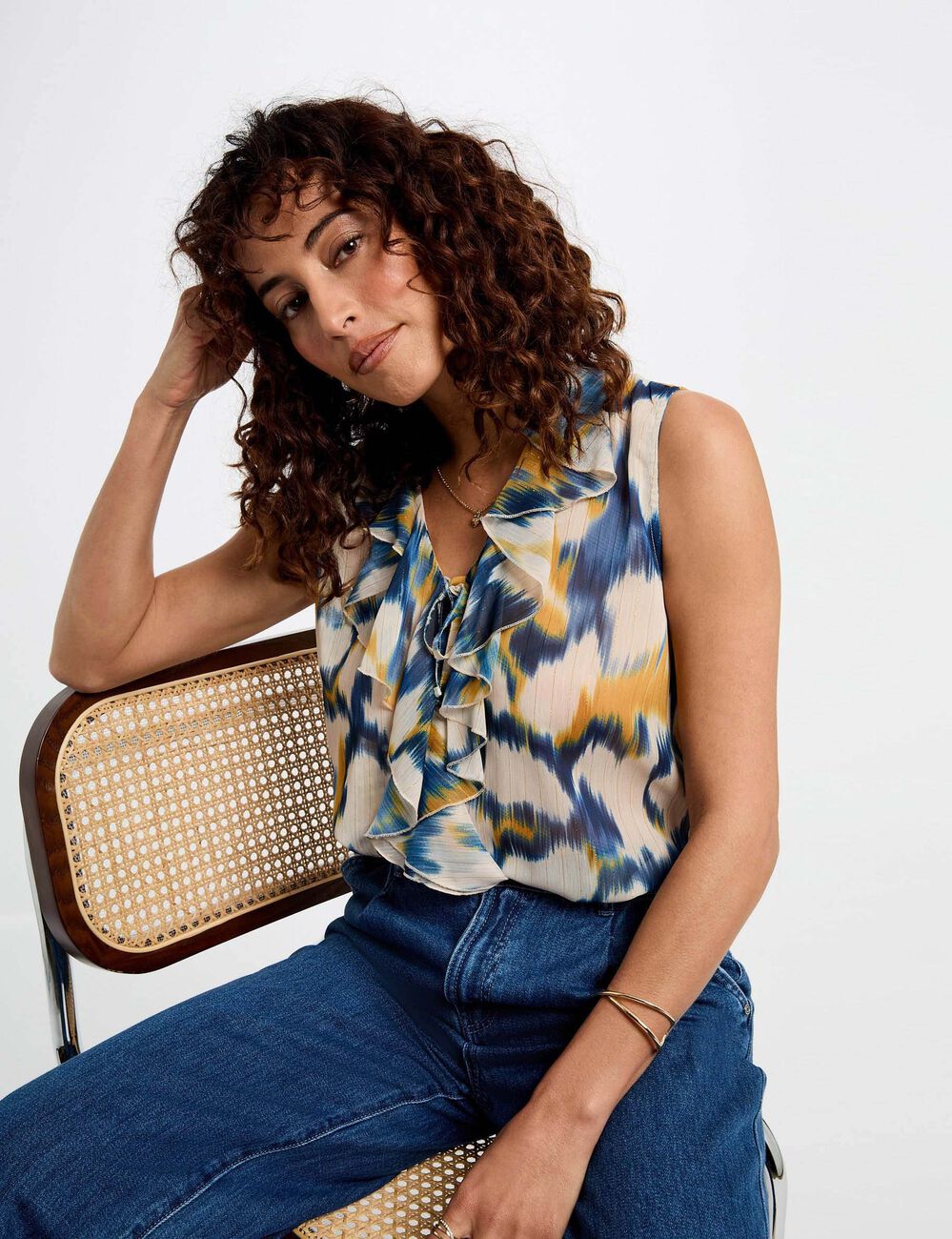 Sleeveless blouse multicolor women