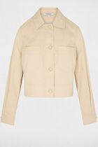 Cropped studded jacket beige women