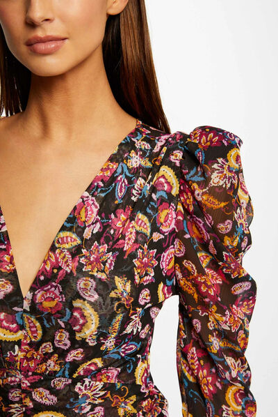 Long-sleeved printed t-shirt multico ladies'
