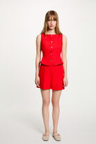 Sleeveless cardigan bright red women