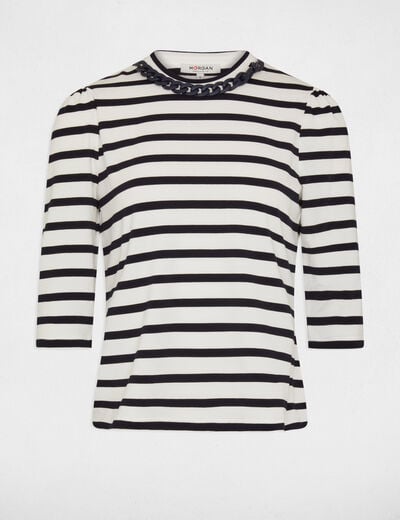 3/4-length sleeved t-shirt ecru women