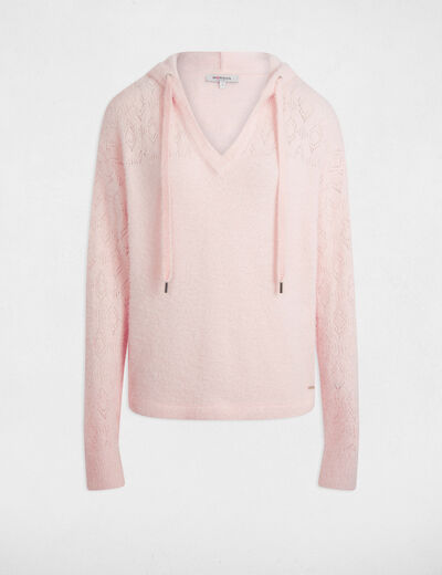 Jumper with hood light pink women